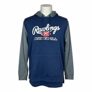 Rawlings Baseball Hoodie Sweatshirt Two Tone Blue Gray Size L